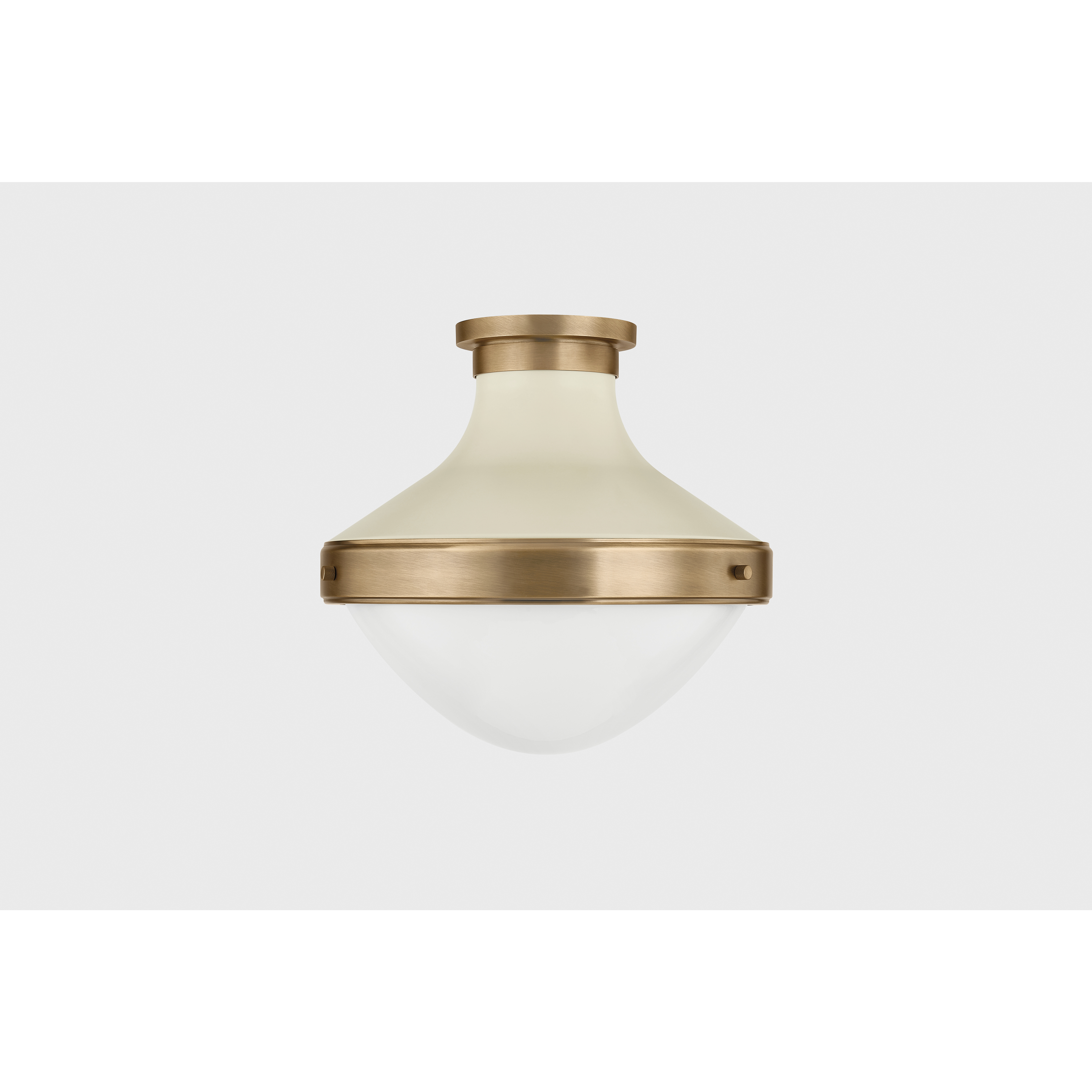 Maxton 1 Light 13.5 inch Patina Brass and Soft Sand Flush Mount Ceiling Light